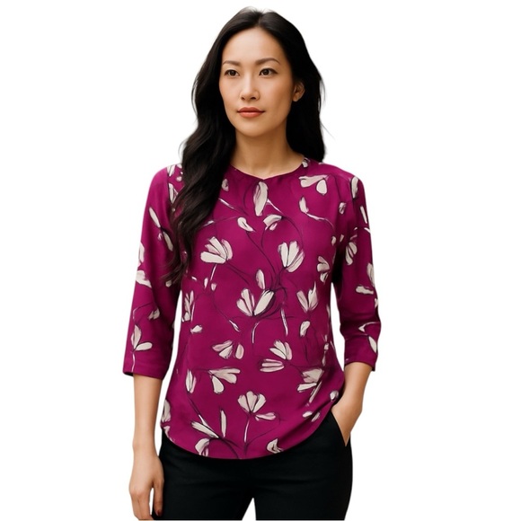 Plus Size, 41 Hawthorn Purple Fitted 3/4 Sleeve Blouse, Size 2X - Picture 1 of 11